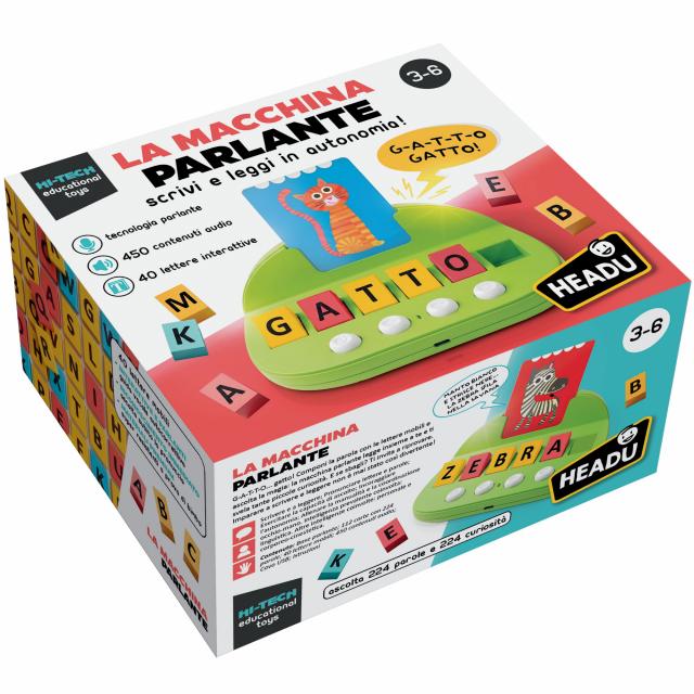 Gioco Educativo La Macchina Parlante Scrivi e Leggi in Autonomia Multicolore 3-6 Anni Headu