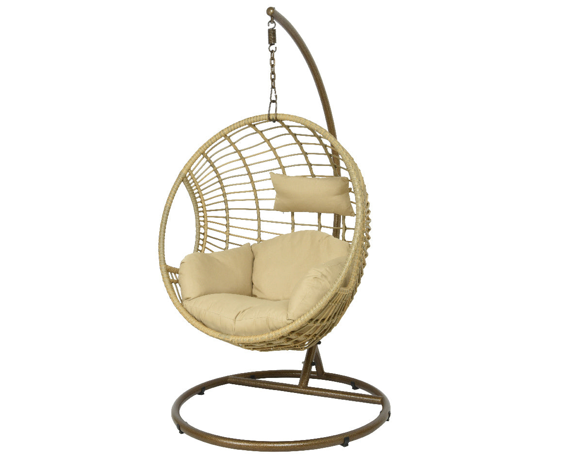 POLTRONA SOSPESA A UOVO MODELLO LONDON 129X105X186CM NATURAL