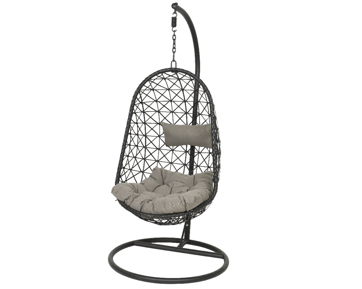 POLTRONA SOSPESA A UOVO MODELLO BOLOGNA 95X195CM NERA