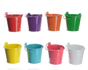 OFFERTA 8 MINI SECCHIELLI CON MANICI D.6X5,5 COLORI ASSORTITI
