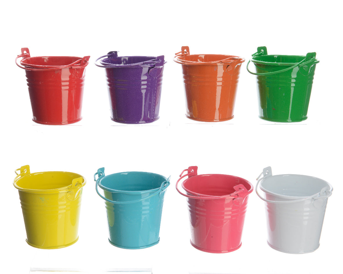 OFFERTA 8 MINI SECCHIELLI CON MANICI D.6X5,5 COLORI ASSORTITI