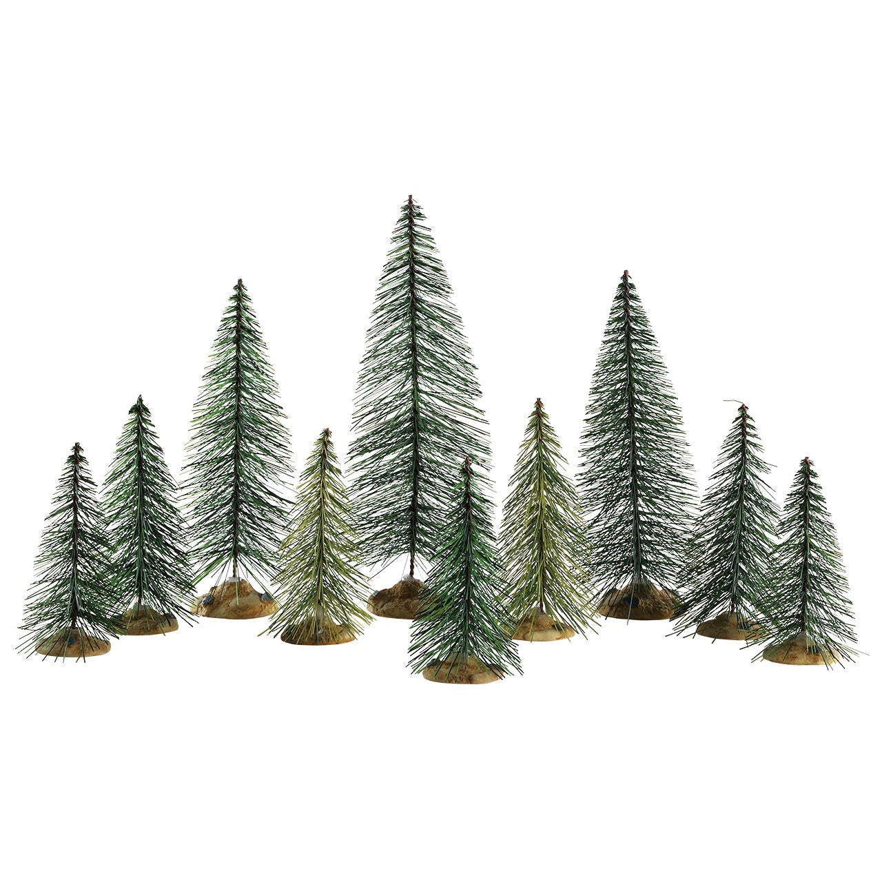 PINI VERDI - NEEDLE PINE TREES, SET OF 10
