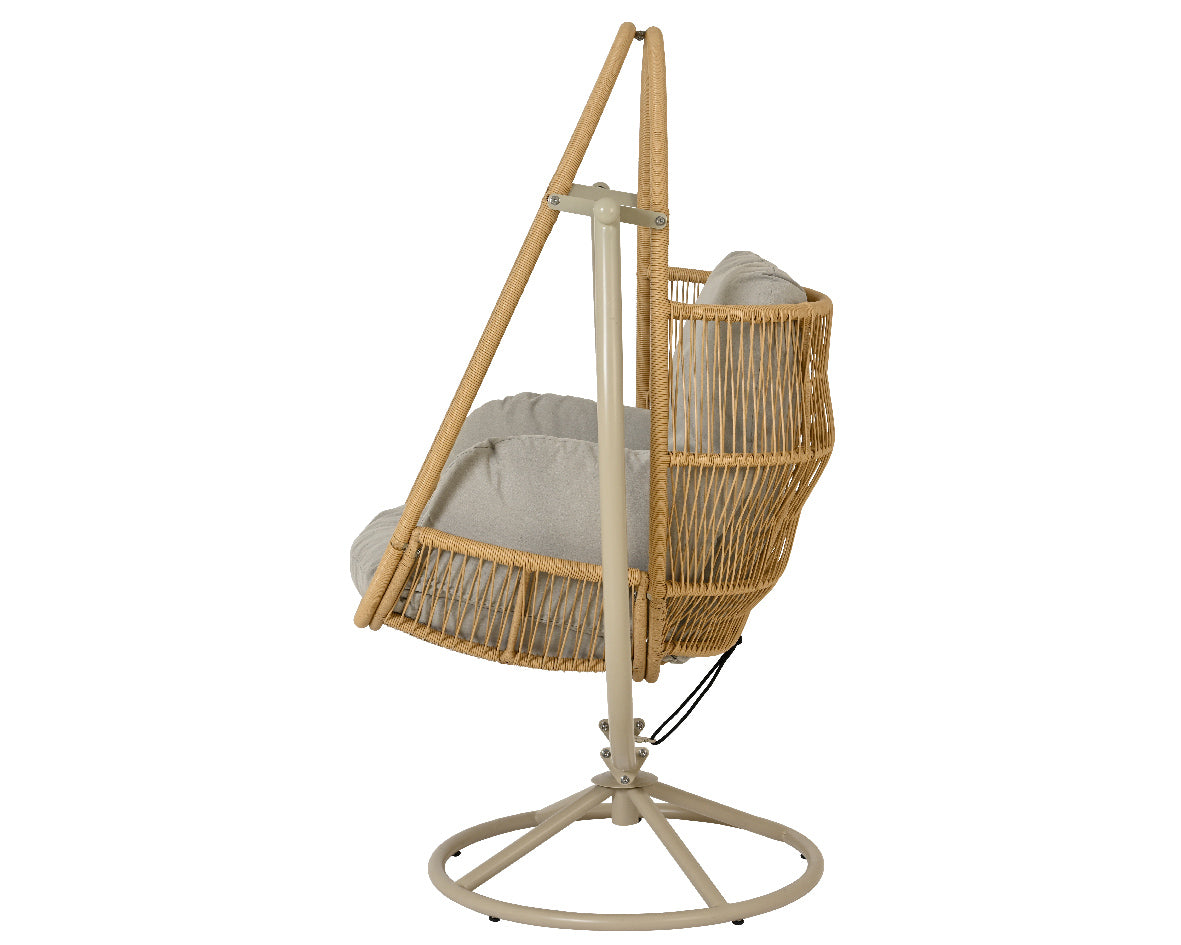 POLTRONA SOSPESA GIREVOLE TUNJA IN VIMINI H160CM - BEIGE