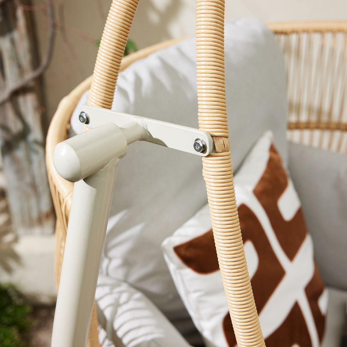 POLTRONA SOSPESA GIREVOLE TUNJA IN VIMINI H160CM - BEIGE