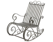 SEDIA A DONDOLO IN METALLO 90X56X90CM GRIGIO