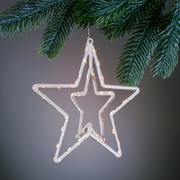 STELLA TRASPARENTE 35X34CM 50 LED BIANCO CALDO A BATTERIA