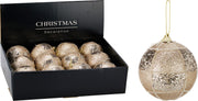 pallina di natale Glitter Natalizia 8cm Oro Champagne