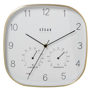 Orologio da Parete con Termometro e Igrometro D 28cm Argento Peraga Home