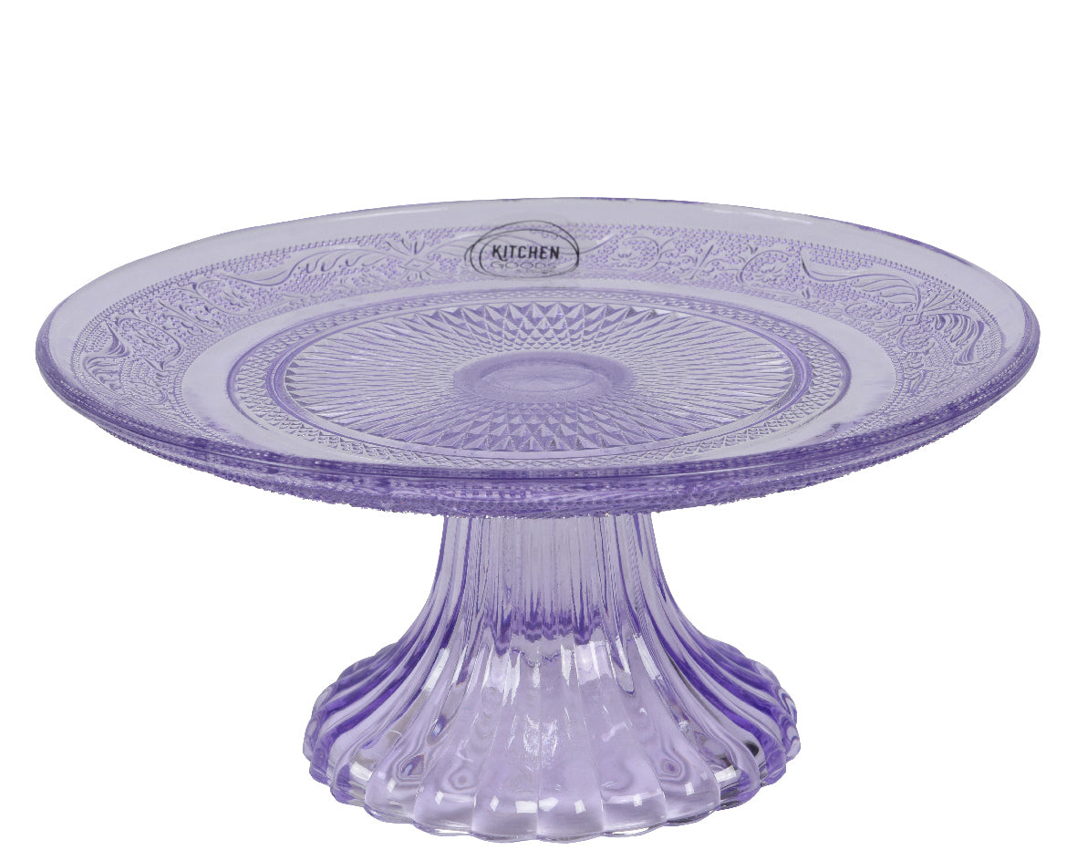 ALZATA IN VETRO D20 CM LILLA TRASPARENTE