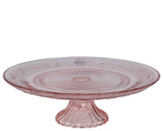 ALZATA IN VETRO D29 CM ROSA TRASPARENTE
