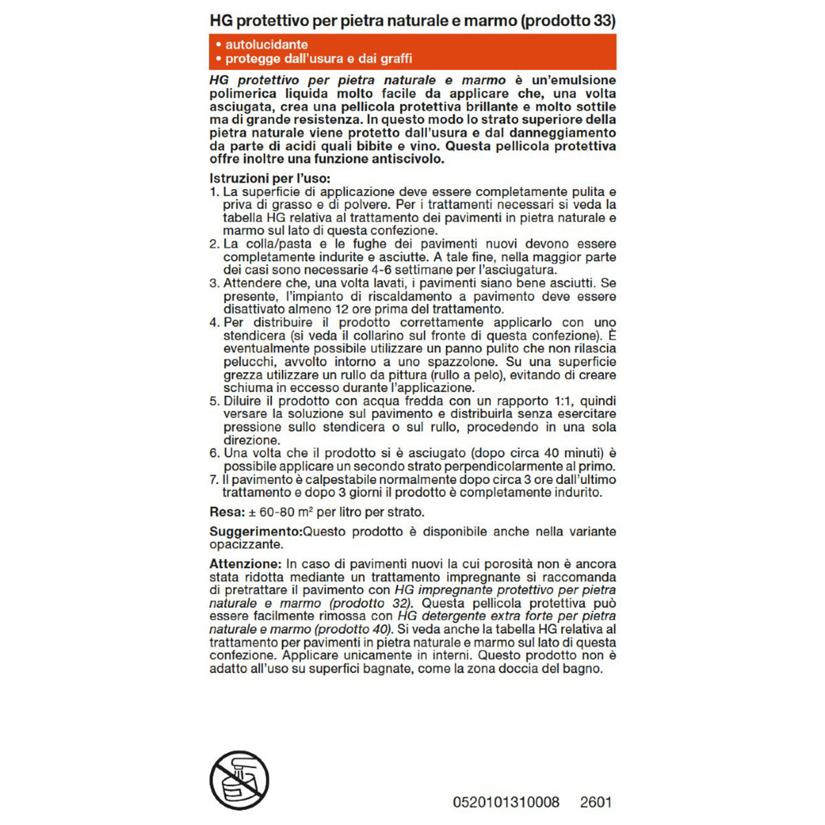 Film de polissage protecteur HG pour pierre naturelle 1 L