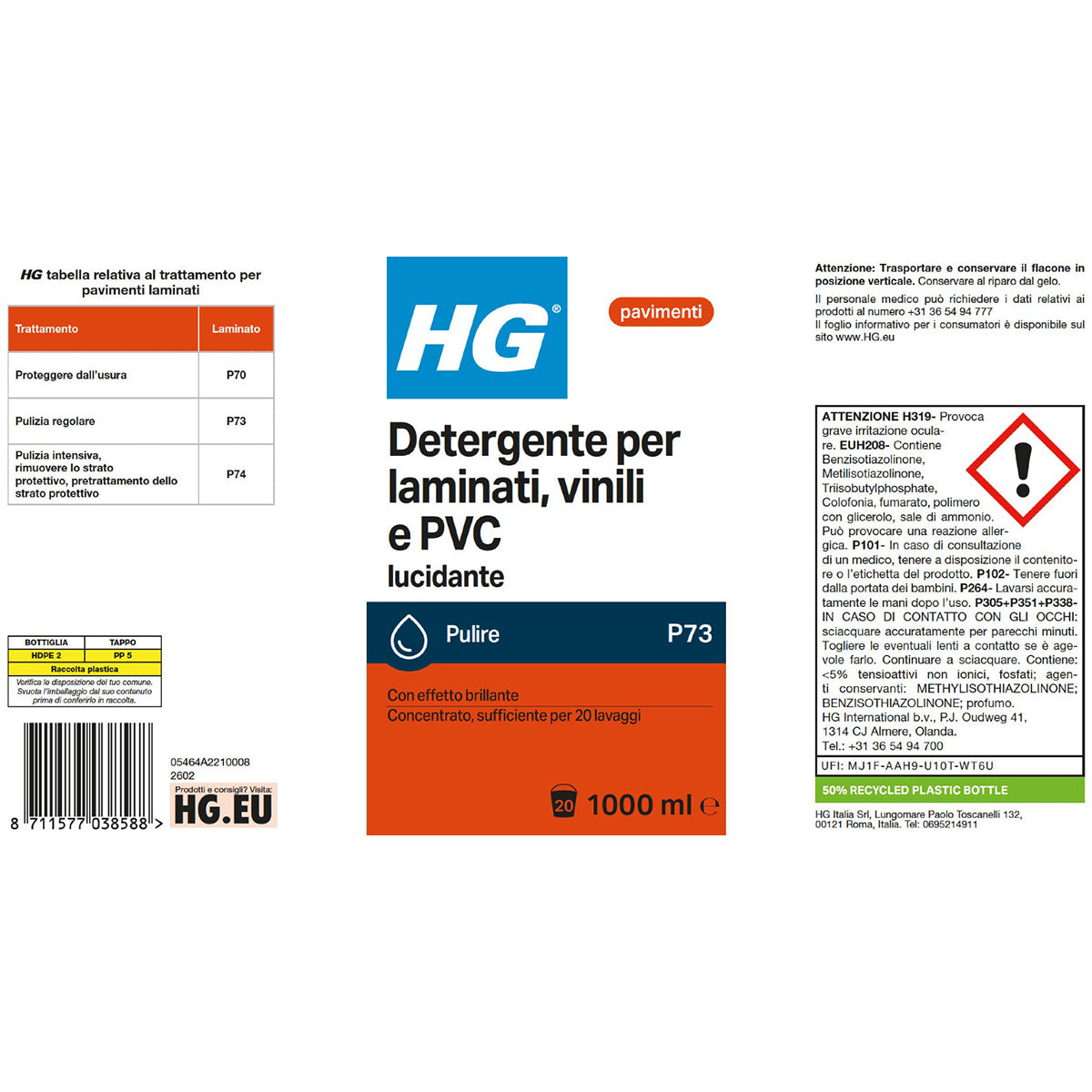 HG DETERGENTE BRILLANTE PER LAMINATO 1 L