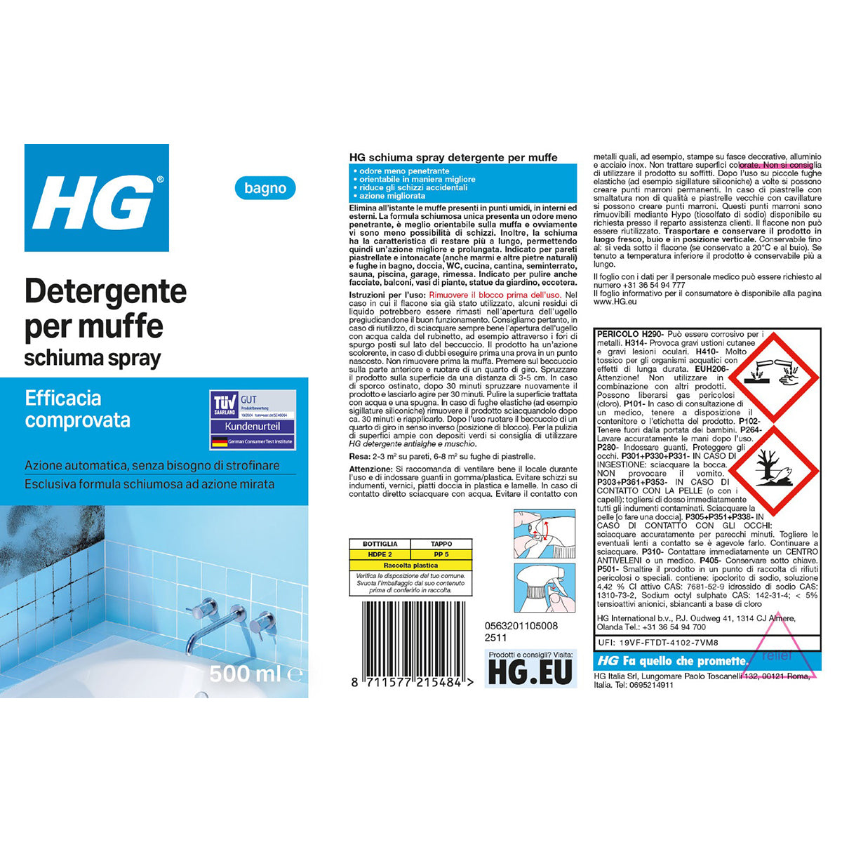SCHIUMA SPRAY DETERGENTE PER MUFFE 500ML