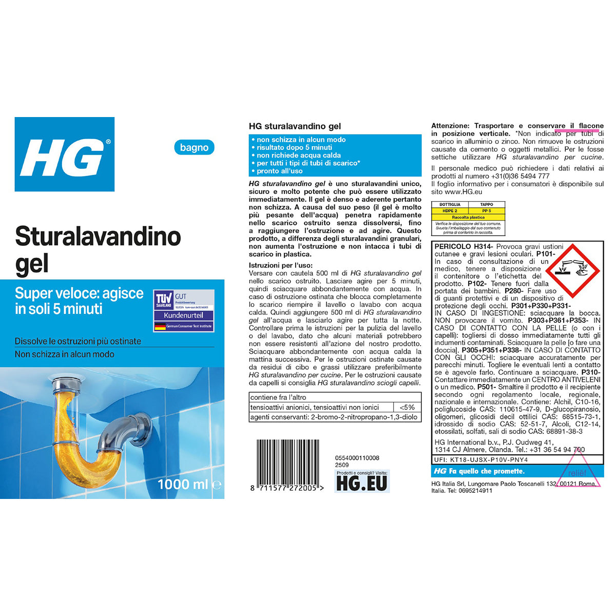 HG Spülbecken-Reinigungsgel 1 Liter