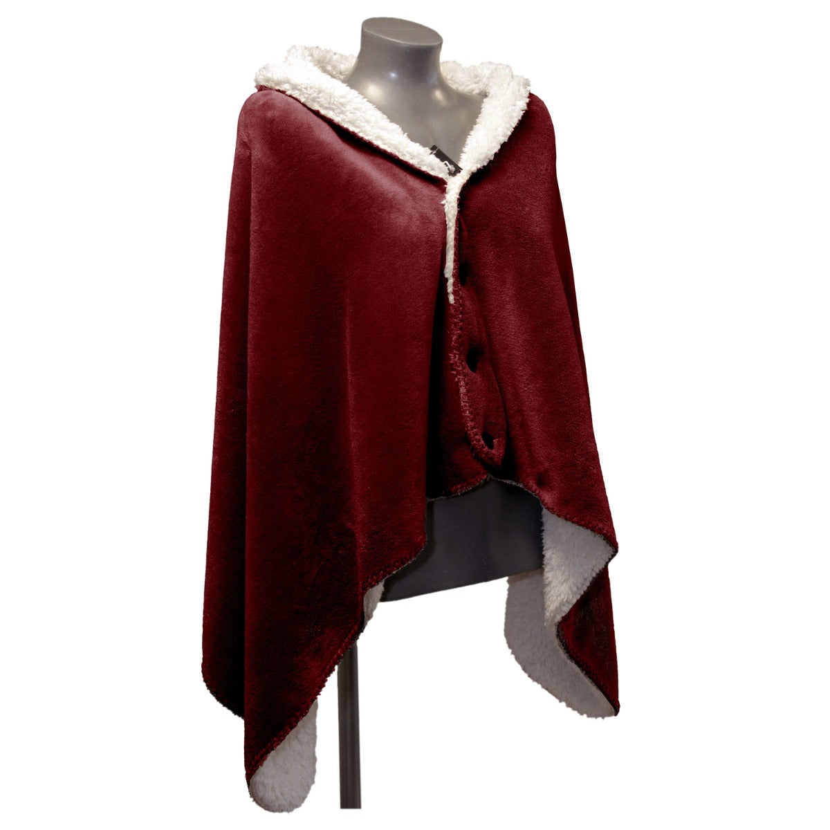 MANTELLA PLAID CON BOTTONI COBY 75X150CM BORDEAUX
