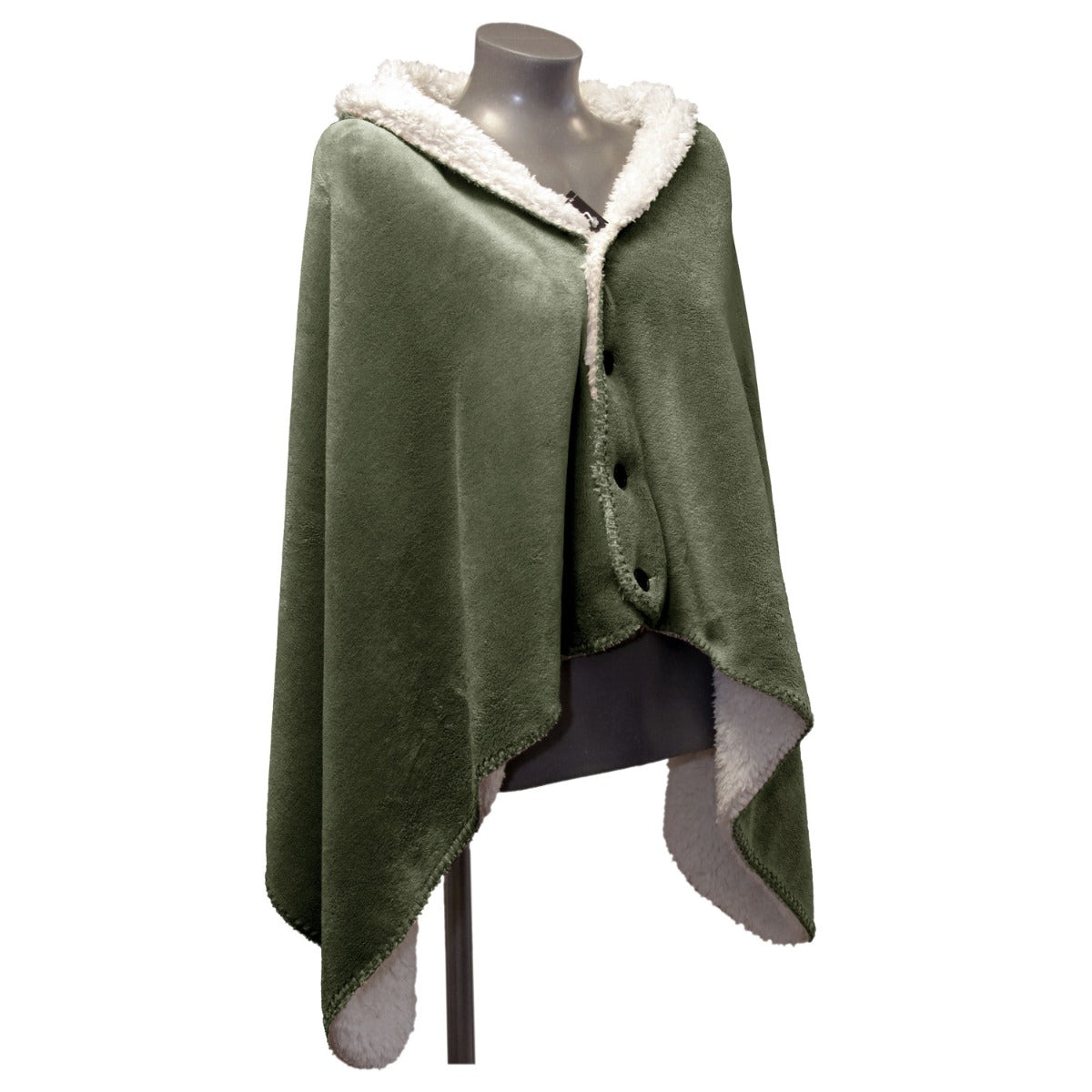 MANTELLA PLAID CON BOTTONI COBY 75X150CM VERDE SCURO
