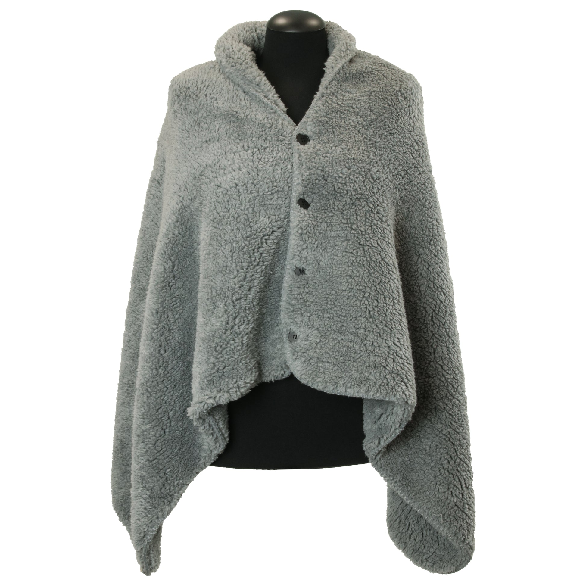 MANTELLA PLAID CON BOTTONI NOX 75X150CM GRIGIO SCURO
