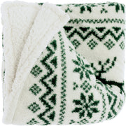 Plaid Mirre 130x160cm Verde Scuro Bianco Unique Living