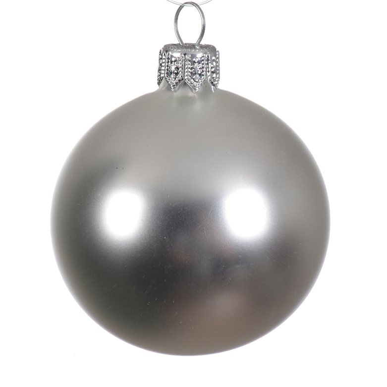 PALLINA DI NATALE ARGENTO OPACO 10CM