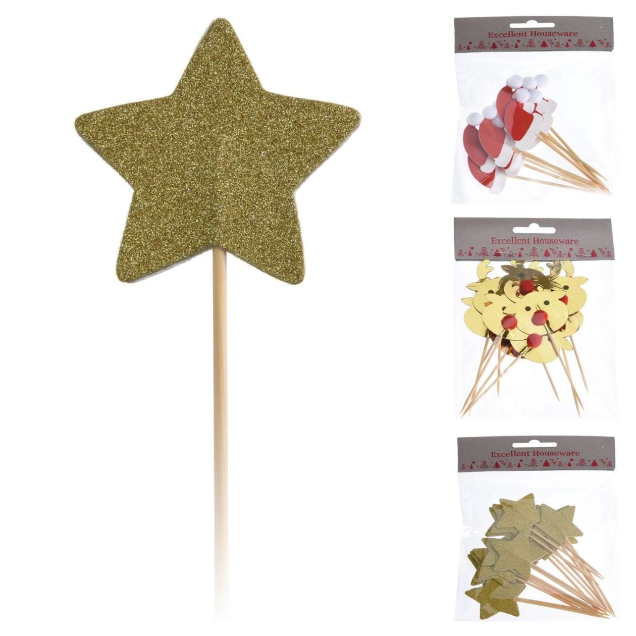 Stuzzicadenti Natalizi 13cm - Rosso Modello Assortito