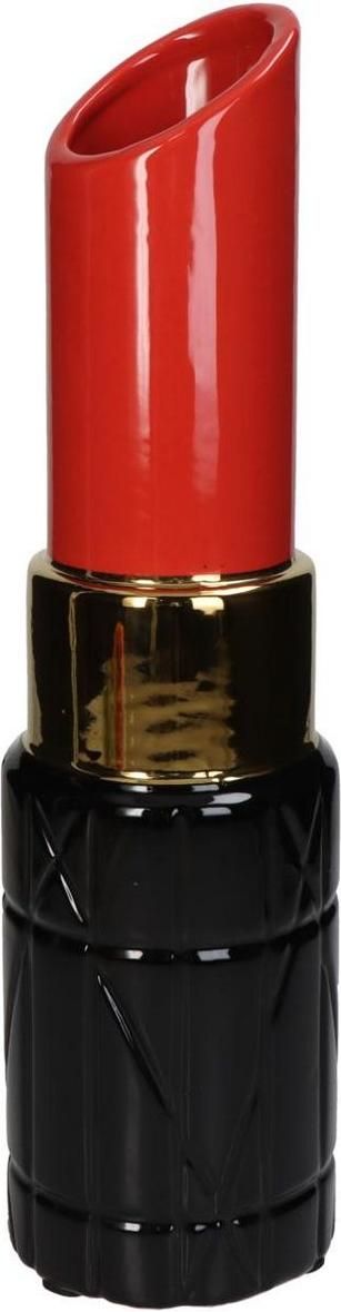 VASO ROSSETTO ROSSO 10X10X35 CM, NERO E ROSSO