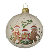 PALLINA DI NATALE CON OMINI PAN DI ZENZERO 8CM