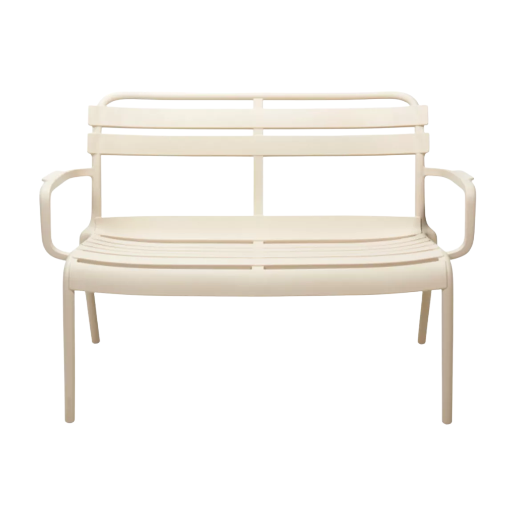 Panchina da Giardino Impilabile 114x55x82cm Beige PERAGA HOME