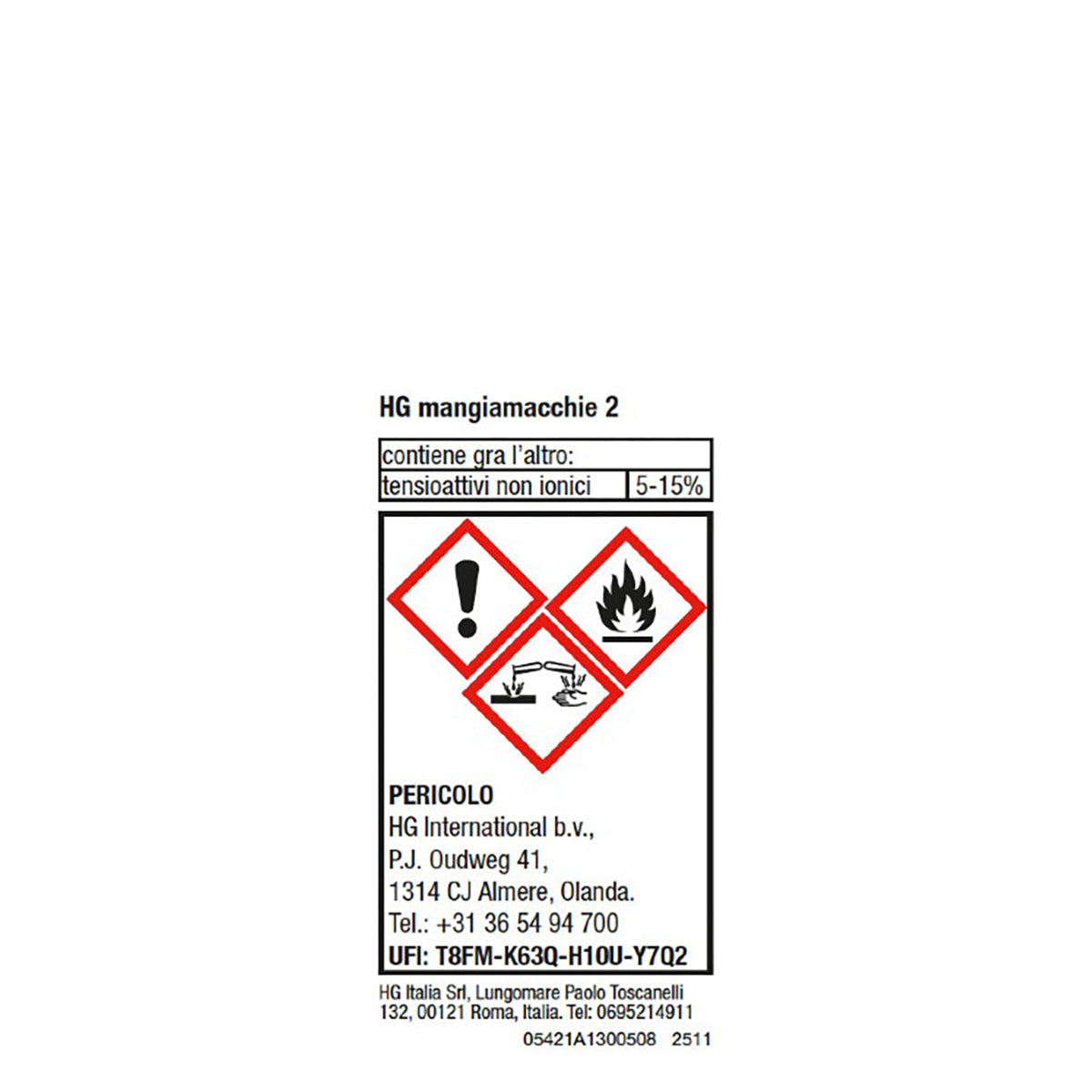 Détachant HG n° 2 pour marqueurs, graisse, huile 50 ml
