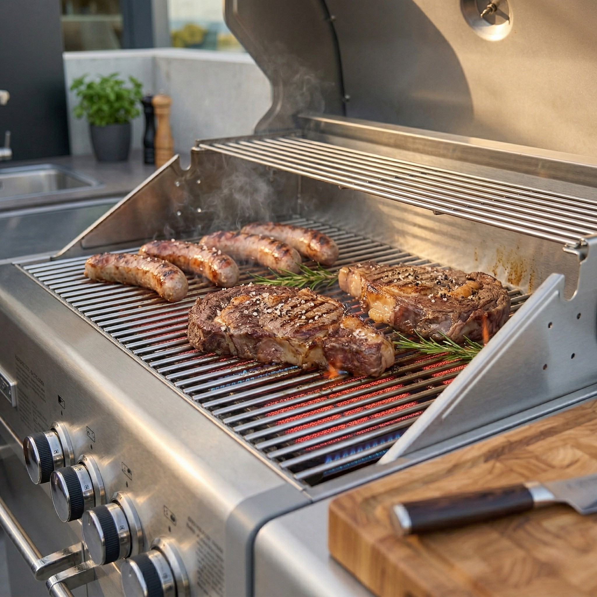 Barbecue a Gas Infrarossi 4 Bruciatori Acciaio Inox Crossray