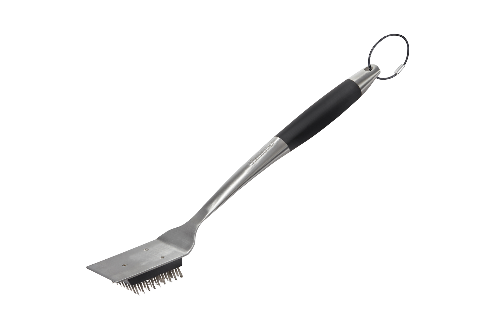 Spazzola BBQ Premium con Setole Acciaio Inox Argento Nero Enders