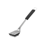 Spazzola per Barbecue con Setole in Acciaio Inox e Raschietto 38 cm Nero Acciaio ENDERS