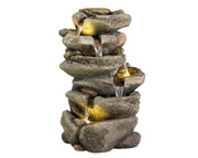 FONTANA EFFETTO CASCATA E ROCCIA NATURALE CON LED 31XH50,5CM