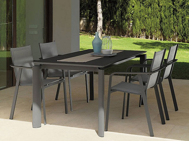TAVOLO MILO ALLUNGABILE 160/215x95x76 CM GRAFITE EFFETTO MARMO