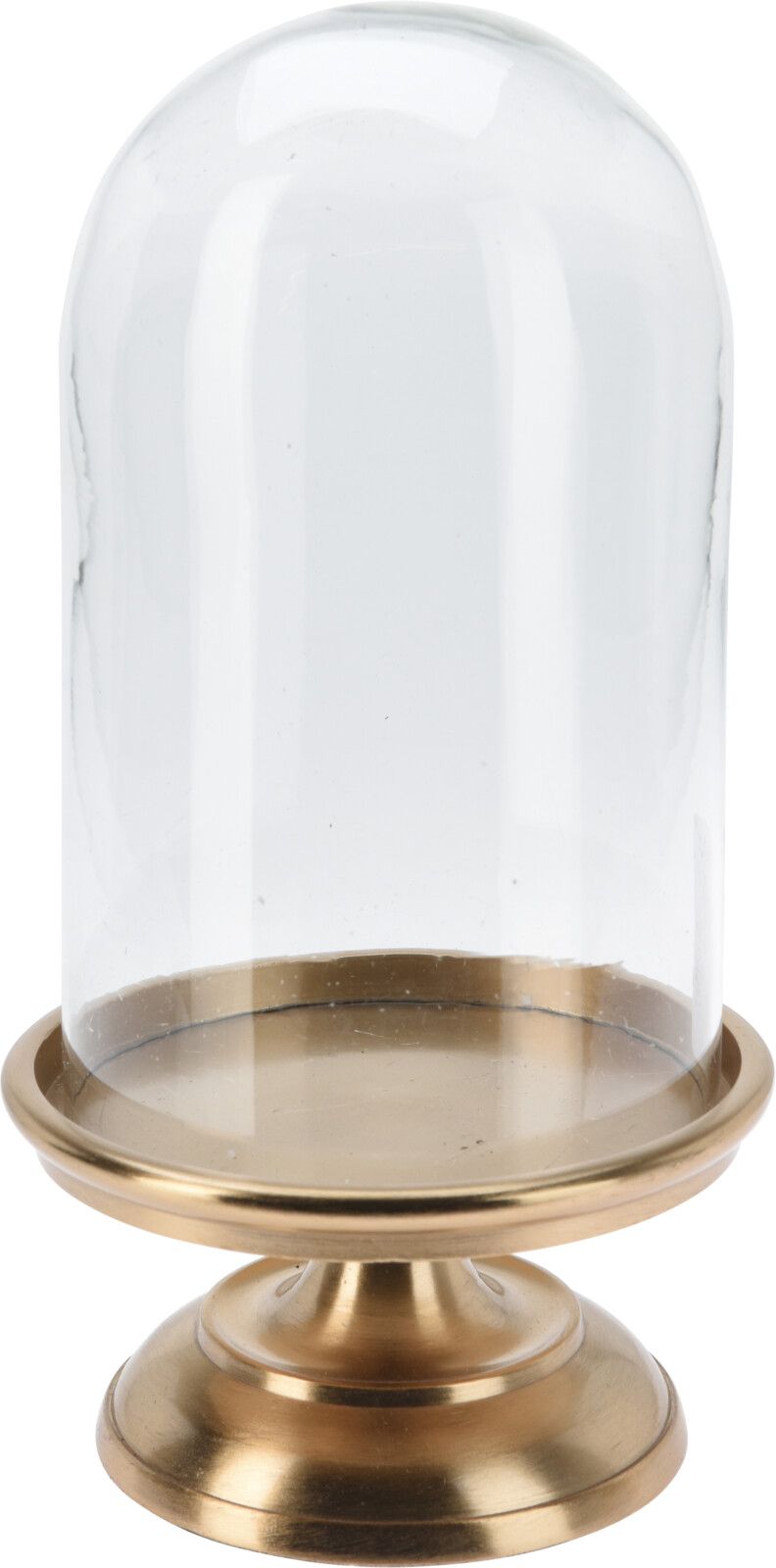 Cloche Decorativa in Vetro con Base Dorata - 14x28 cm