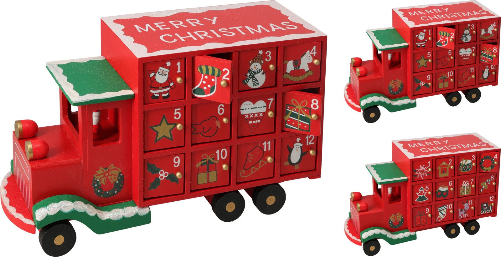 Camion Calendario Avvento Natalizio 29cm modello assortito Rossi
