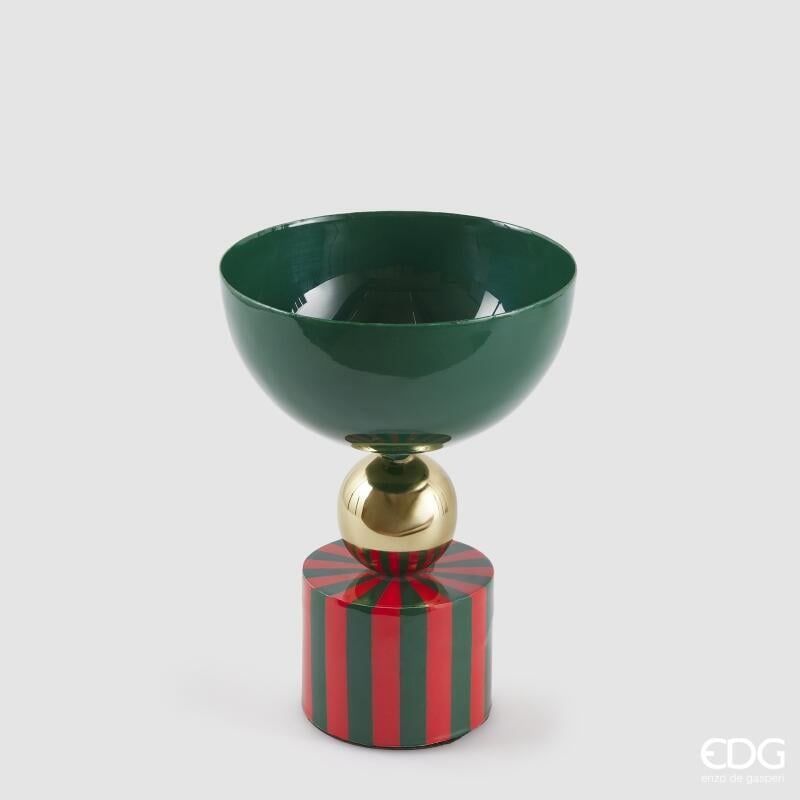 Vaso Righe Coppa H.23 D.18 Verde/Rosso