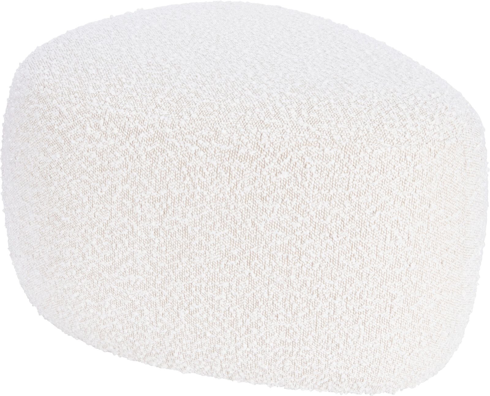 Pouf in Peluche Teddy - Bianco 57x46x32cm