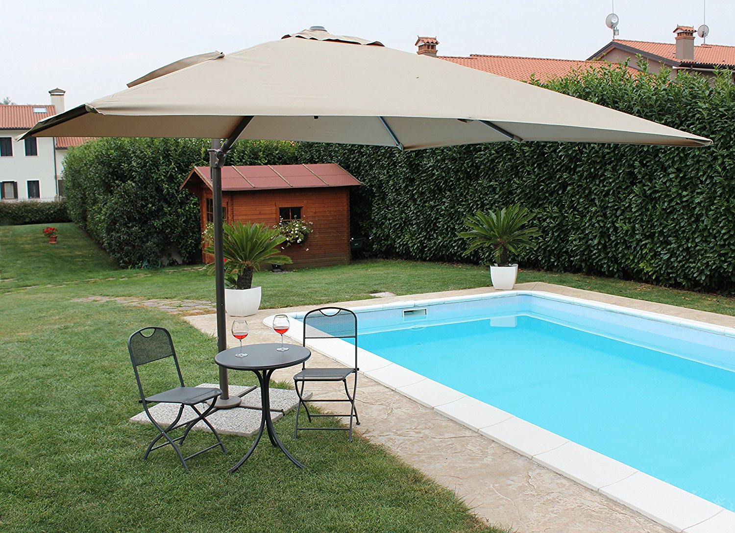 OMBRELLONE PALO LATERALE 2X3 MT MERCURIO BEIGE