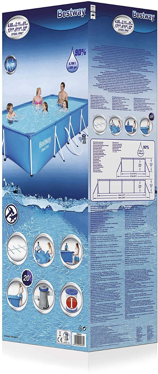 PISCINA RETTANGOLARE FRAME 400X211XH81CM + POMPA FILTRO