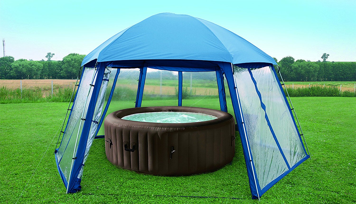 GAZEBO PER PISCINA PROTEZIONE DAL SOLE 5x4.33x2.50 M