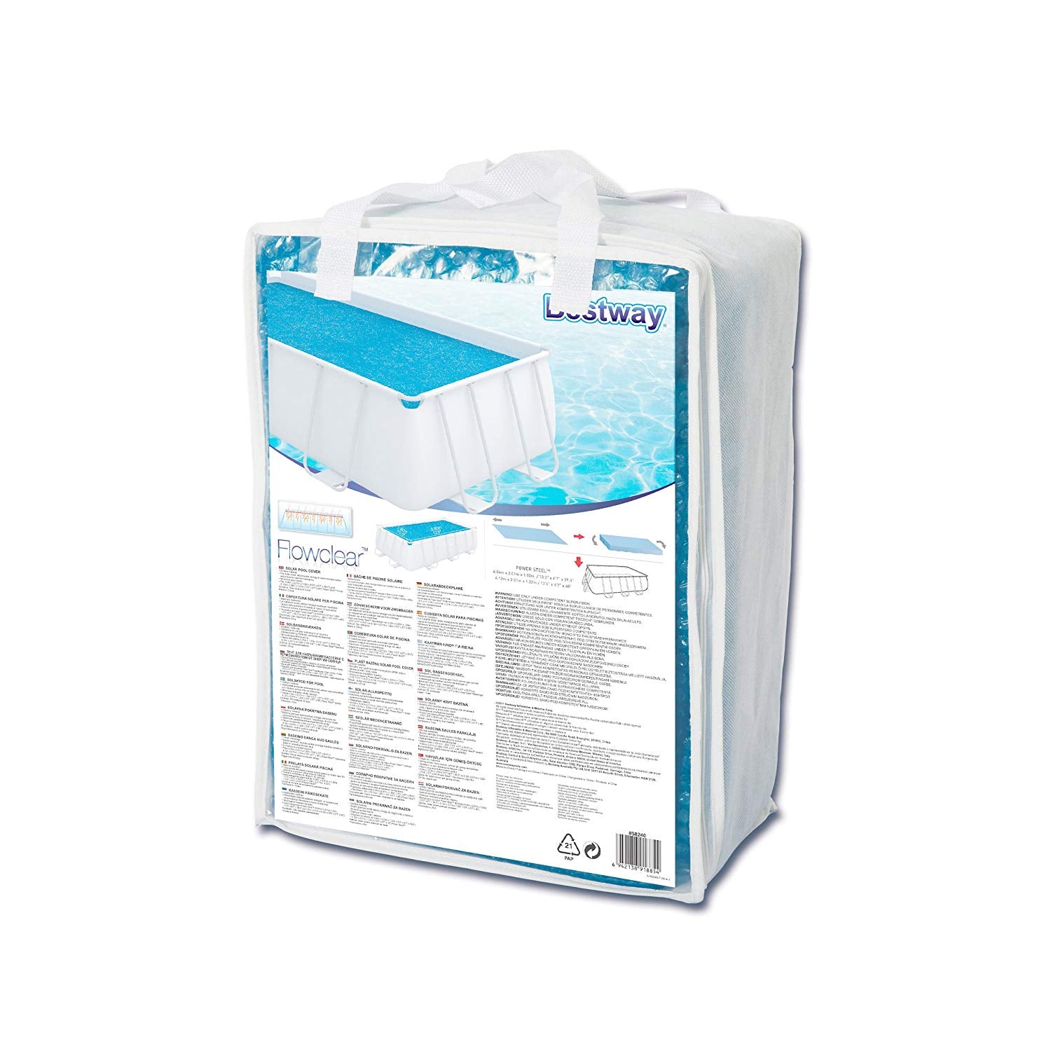 COPERTURA GALLEGGIANTE SOLARE PER PISCINE FRAME 404X201X100CM