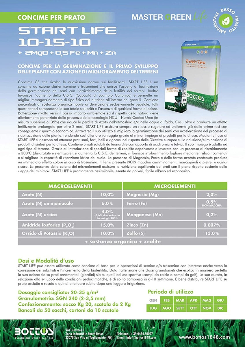 CONCIME STIMOLANTE PER PRATO STARTER 2KG 10-15-10 MG LIFE