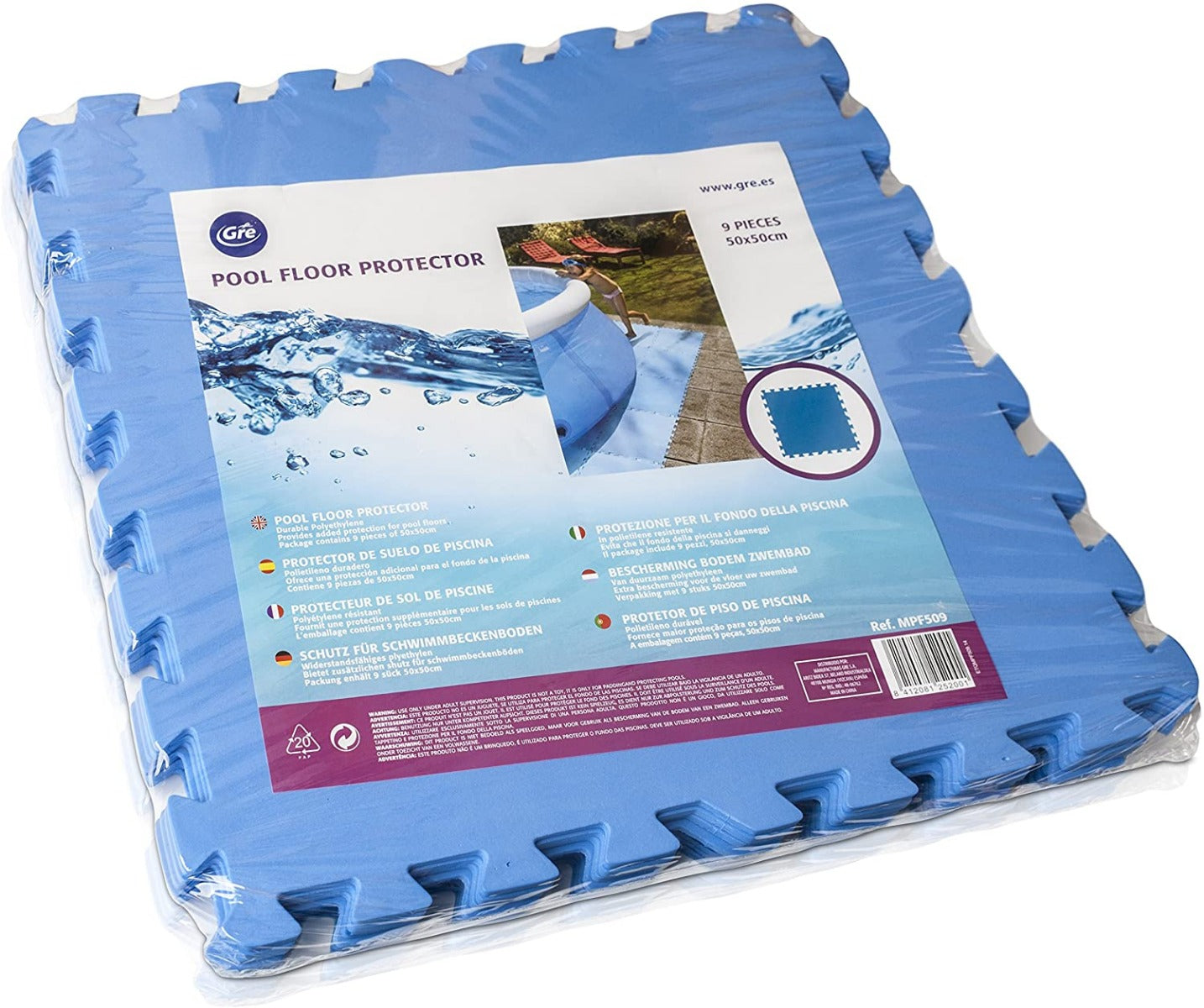 9 PIASTRELLE 50X50CM ANTISCIVOLO AD INCASTRO PER PISCINE