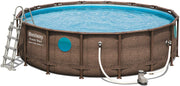 PISCINA ROTONDA SWIM VISTA OBLO' 488X122CM CON POMPA FILTRO SCALETTA E TELI COPERTURA