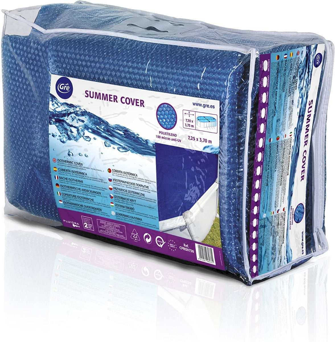 COPERTURA ESTIVA PER PISCINA OVALE 730X375CM