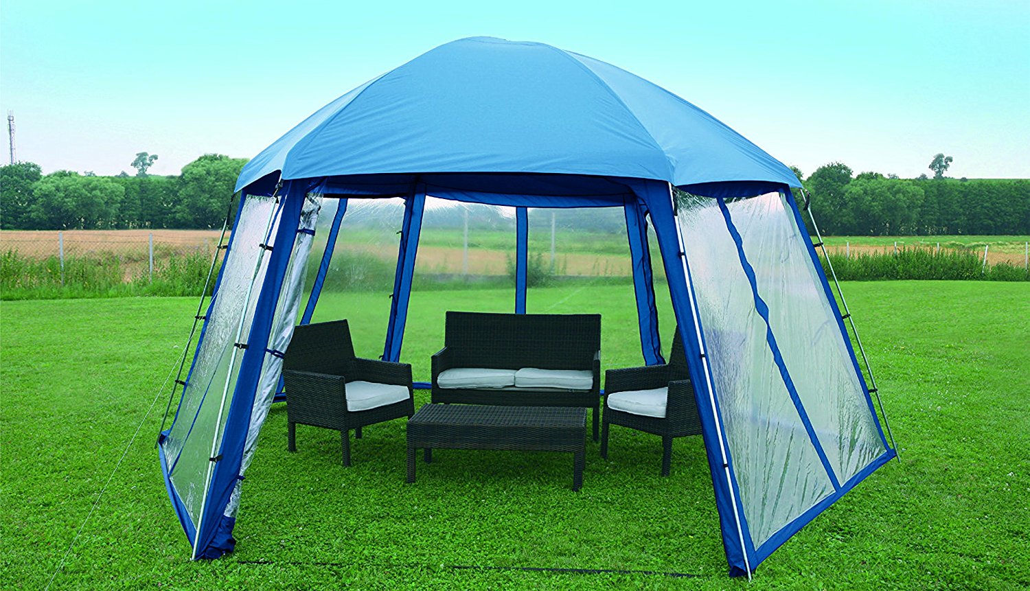GAZEBO PER PISCINA PROTEZIONE DAL SOLE 5x4.33x2.50 M