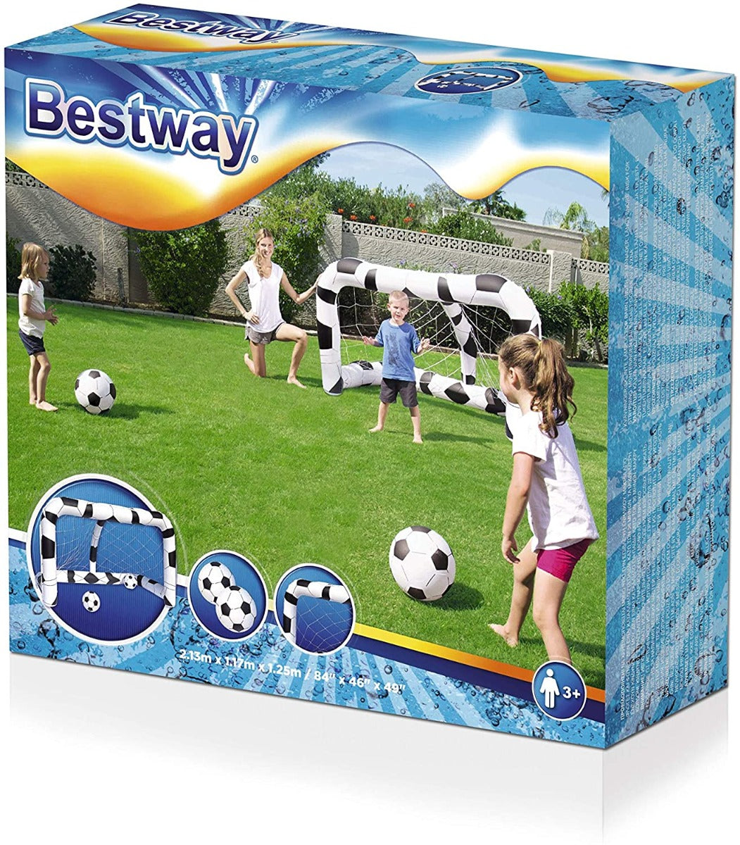 PORTA DA CALCIO GONFIABILE CON PALLONE 213X122X137CM