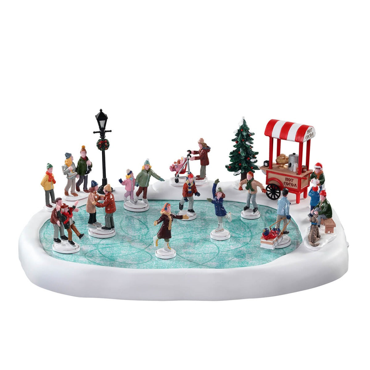 Village Skating Pond With Sound, Set Of 18 - LEMAX COD. 94048