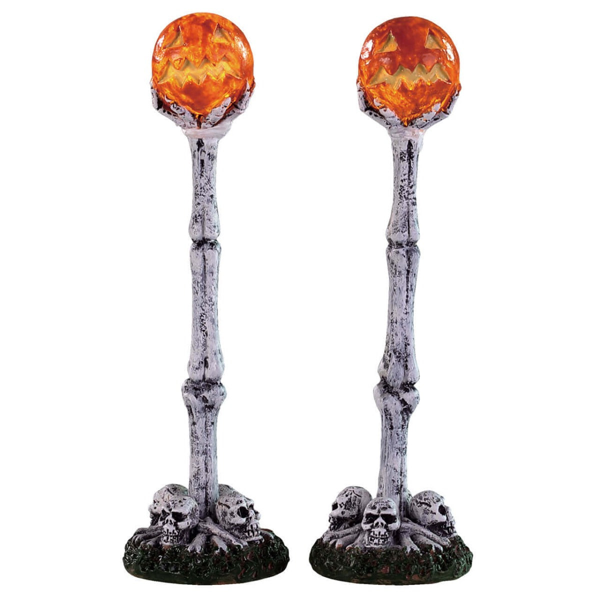 LANTERNA ILLUMINATA CON TESCHI - LIGHTED LANTERN BONE POST