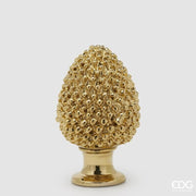 Pigna natalizia in ceramica oro D20xH33 cm